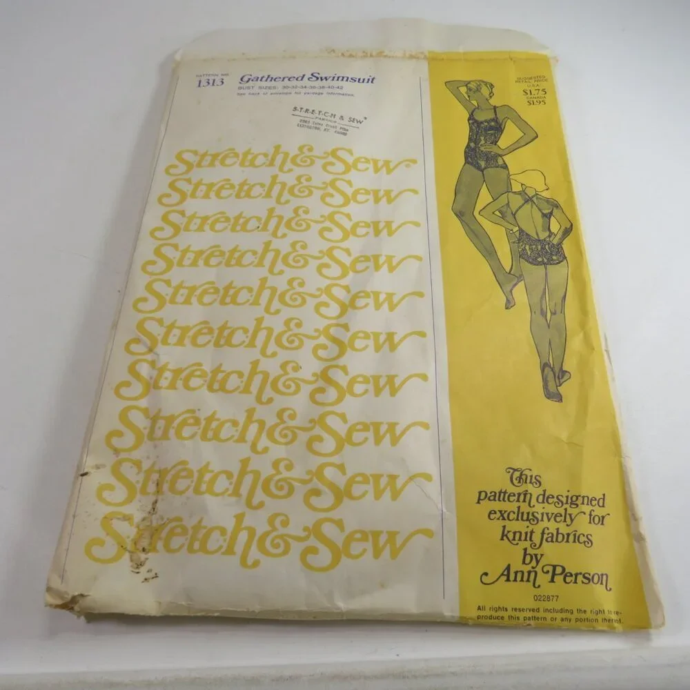 Ann Person Stretch & Sew 1313 Swimsuit yr 1977 Clothing Sewing Pattern UNCUT